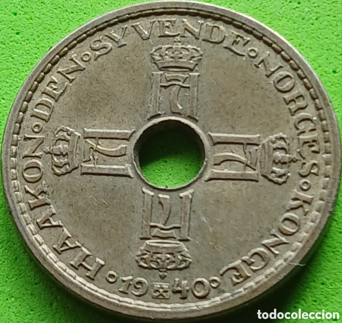 Monedas antiguas de Europa: Noruega 1 corona 1940 km#385