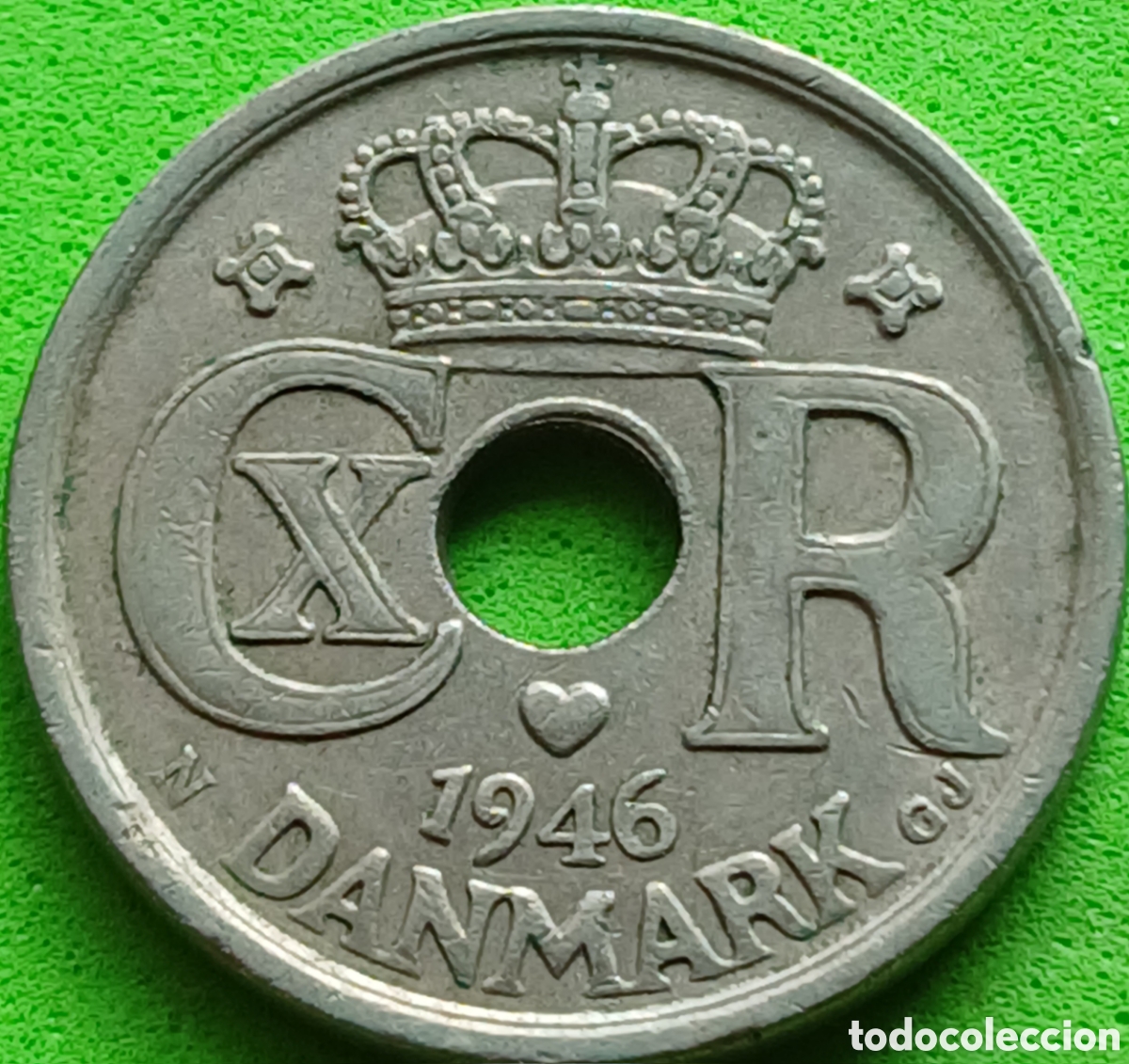 Monedas antiguas de Europa: Dinamarca 25 ore 1946 km#823 poco com&uacute;n