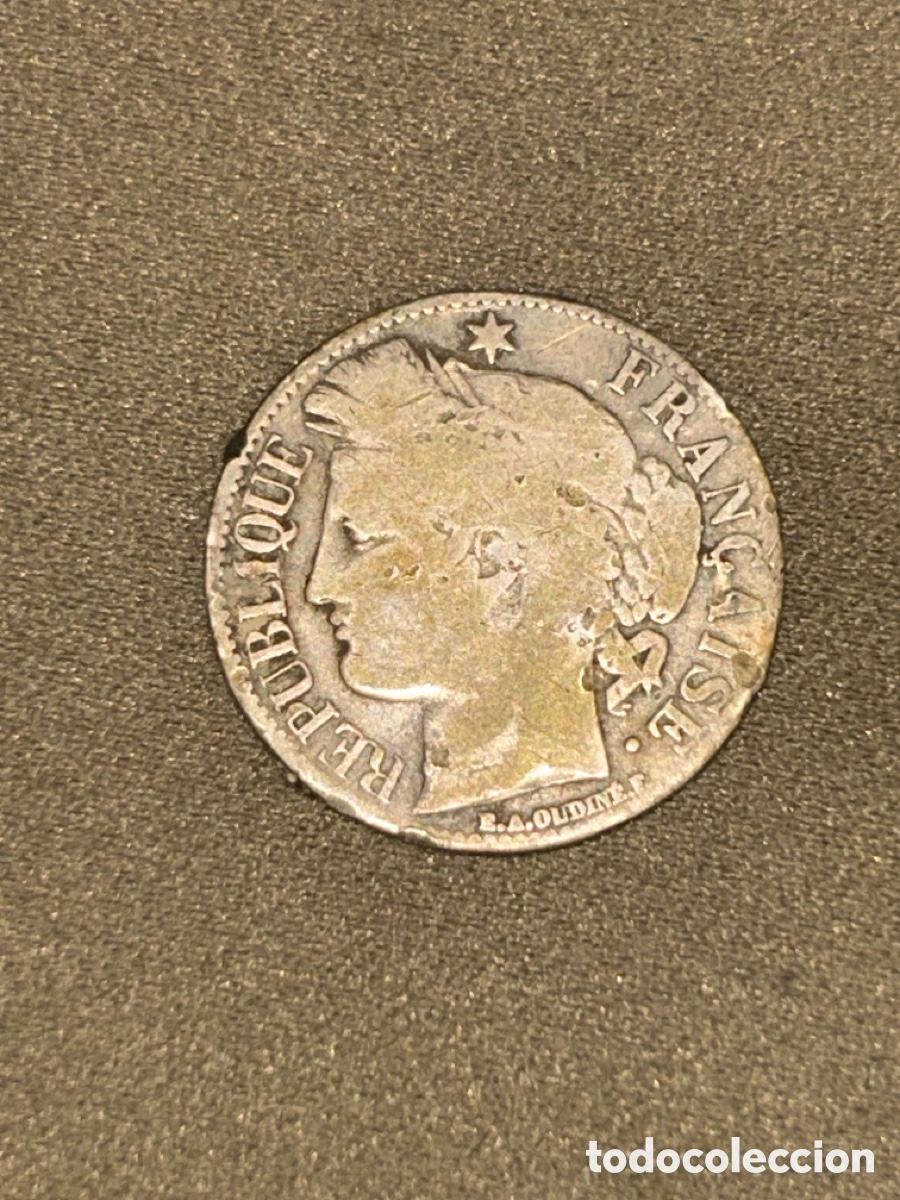 Monedas antiguas de Europa: FRANCIA 1 franc plata 1871 A Paris - Republica Francesa