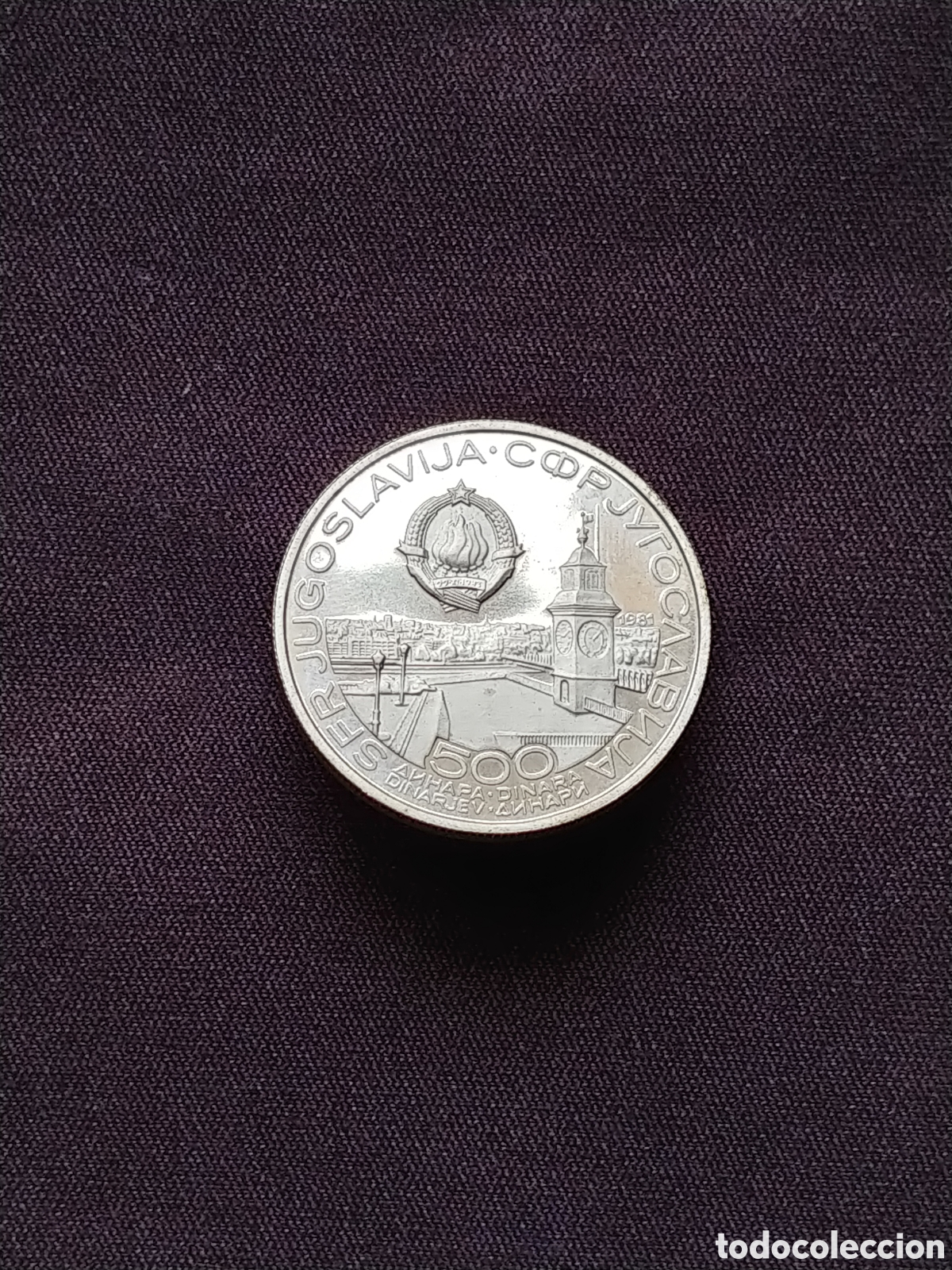 Monedas antiguas de Europa: Yugoslavia, 500 Dinara 1981, plata .750 mls., Proof, S/C