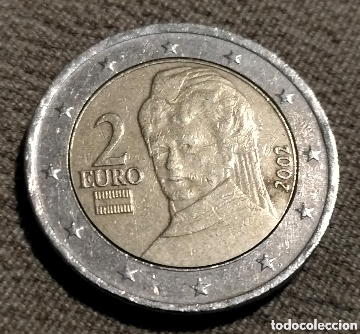 Alte M&uuml;nzen aus Europa: Moneda de 2 euros de Austria, acu&ntilde;ada en 2002