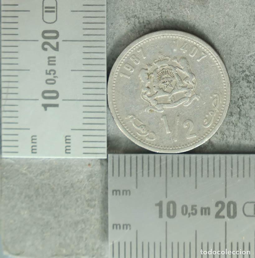 Alte M&uuml;nzen aus Europa: MONEDA. 1/2 Dirham - Marruecos - Has&aacute;n II 1987