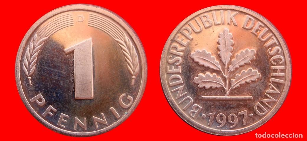Monedas antiguas de Europa: 1 PFENNIG 1997-D PROOF BRD ALEMANIA-150648