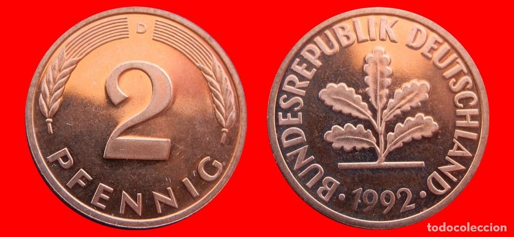 Monedas antiguas de Europa: 2 PFENNIG 1992-D PROOF BRD ALEMANIA-150654