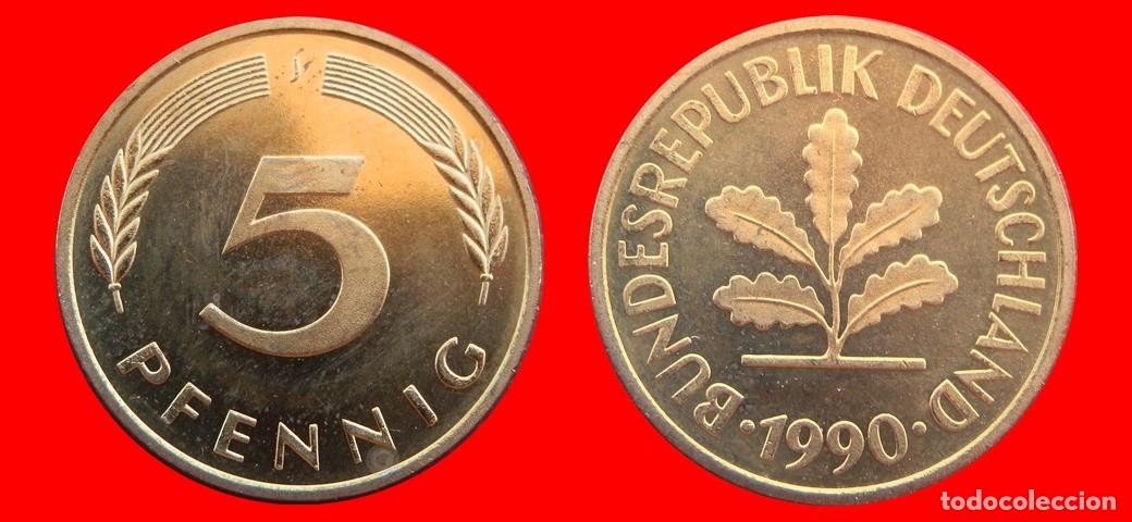 Monedas antiguas de Europa: 5 PFENNIG 1990-J PROOF BRD ALEMANIA-150660