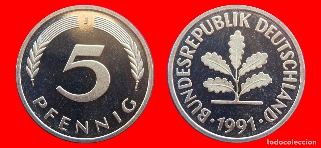 Monedas antiguas de Europa: 5 PFENNIG 1991-J PROOF BRD ALEMANIA-150662