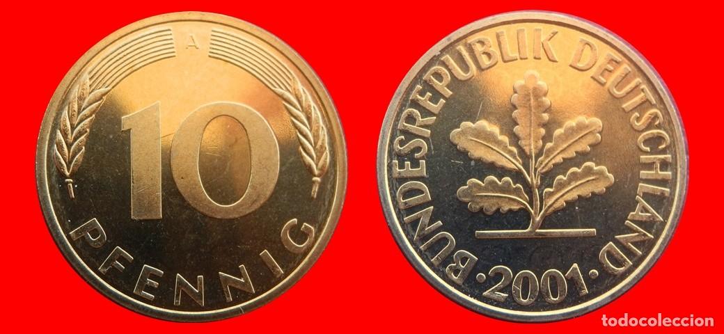 Monedas antiguas de Europa: 10 PFENNIG 2001-A PROOF BRD ALEMANIA-150678