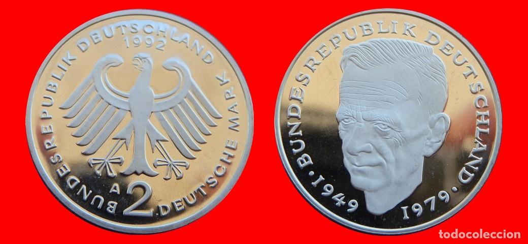 Alte M&uuml;nzen aus Europa: 2 MARCOS 1992-A KURT SCHUMACHER PROOF BRD ALEMANIA-150695