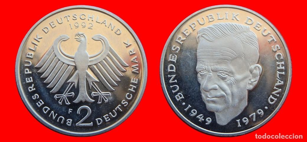 Alte M&uuml;nzen aus Europa: 2 MARCOS 1992-F KURT SCHUMACHER PROOF BRD ALEMANIA-150697