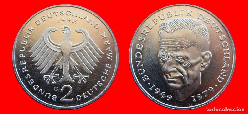 Monedas antiguas de Europa: 2 MARCOS 1992-G KURT SCHUMACHER PROOF BRD ALEMANIA-150698