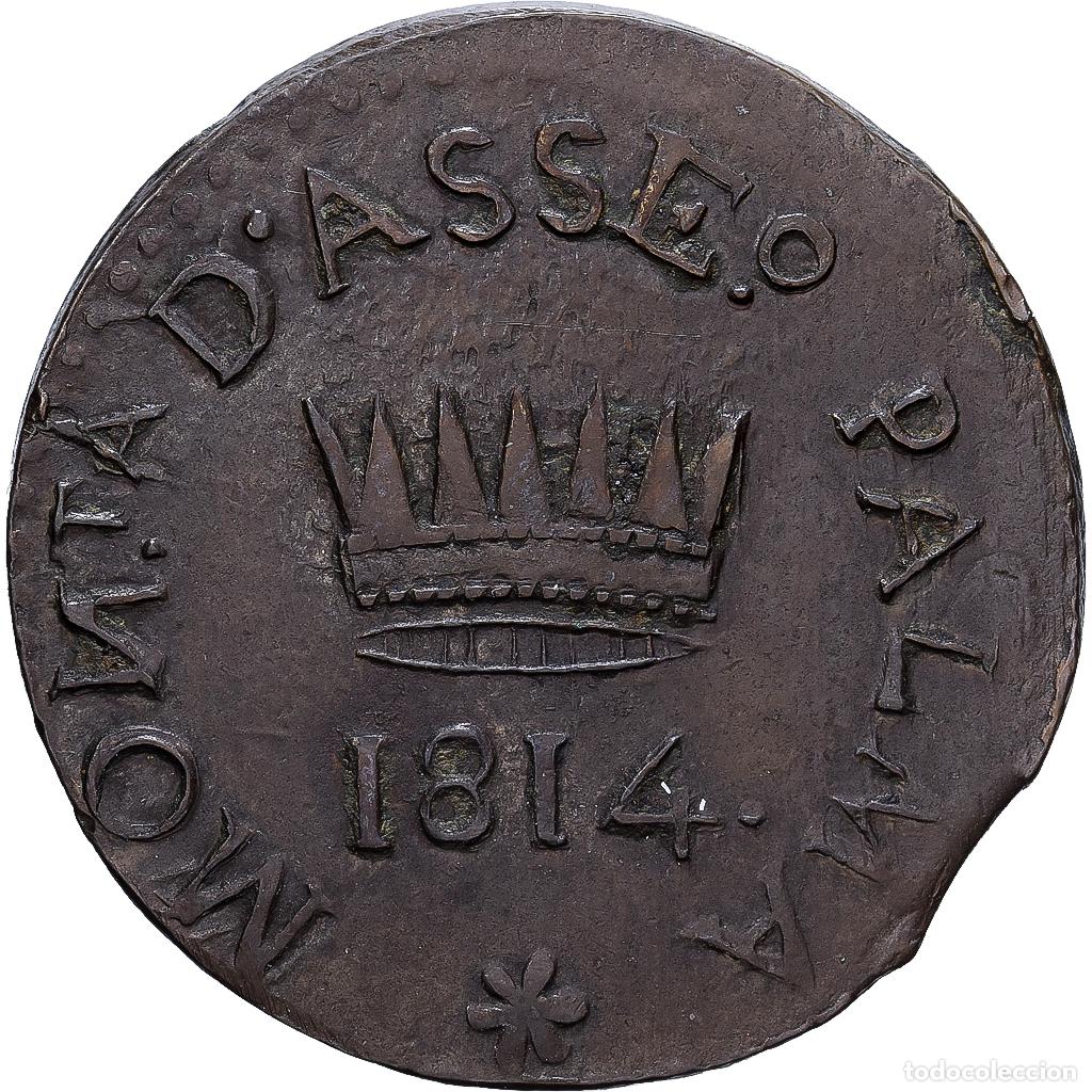 Old Coins of Europe: [#982519] Rep&uacute;blica de Venecia, 50 Centesimi, 1814, Venice, Siege Coinage, Vell&oacute;n, EBC