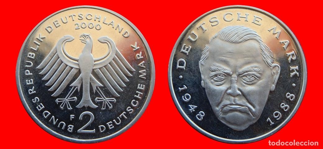 Monedas antiguas de Europa: 2 MARCOS 2000-F LUDWIG ERHARD PROOF BRD ALEMANIA-10101SC