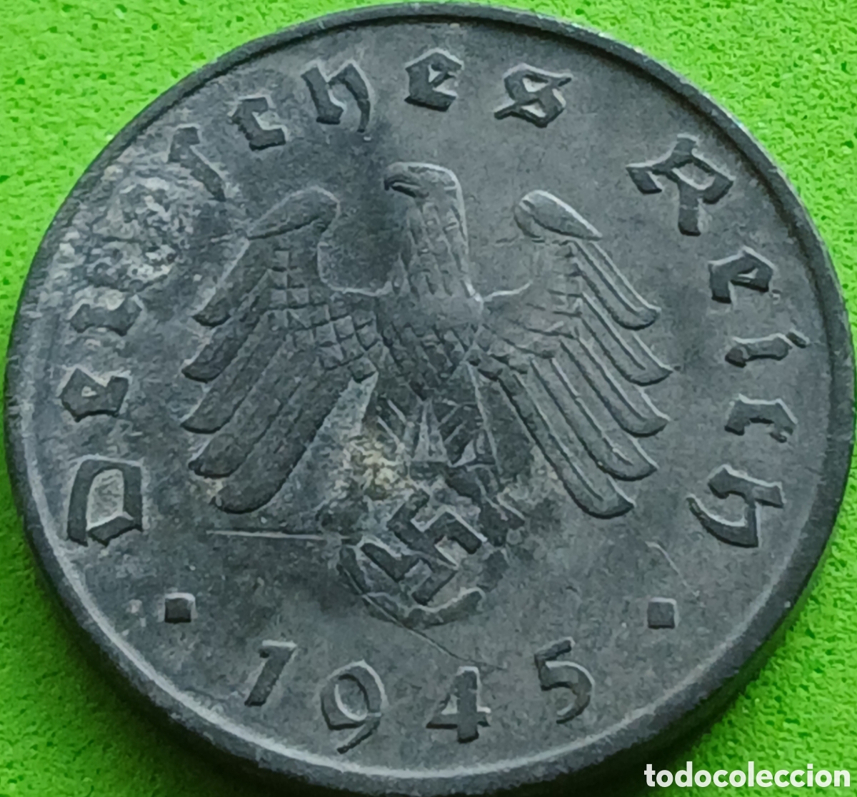 Monedas antiguas de Europa: Alemania Tercer Reich 10 reichspfennig 1945 A km#101 poco com&uacute;n