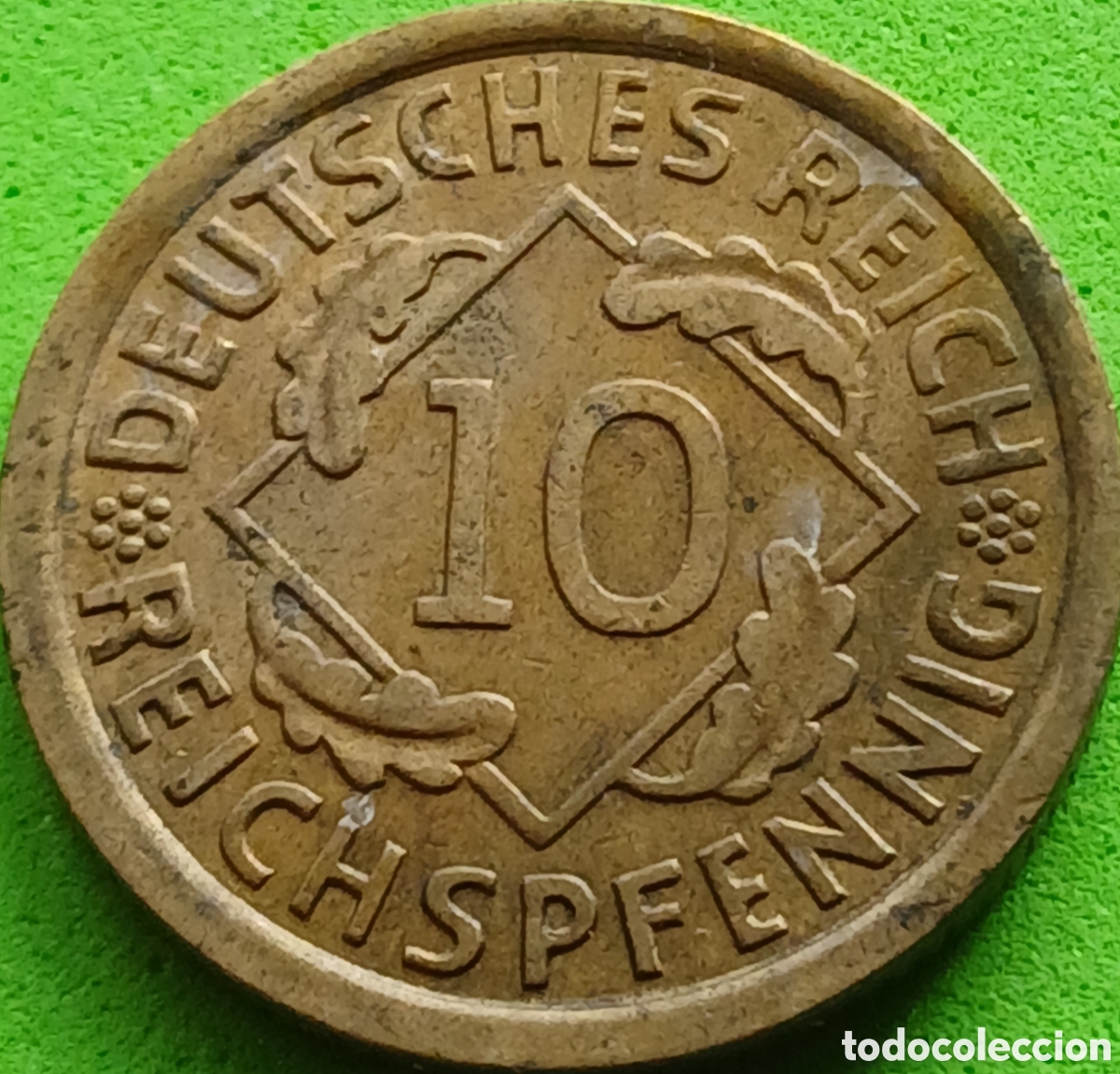 Monedas antiguas de Europa: Alemania Rep&uacute;blica de Weimar 10 reichspfennig 1936 E km#40 poco com&uacute;n