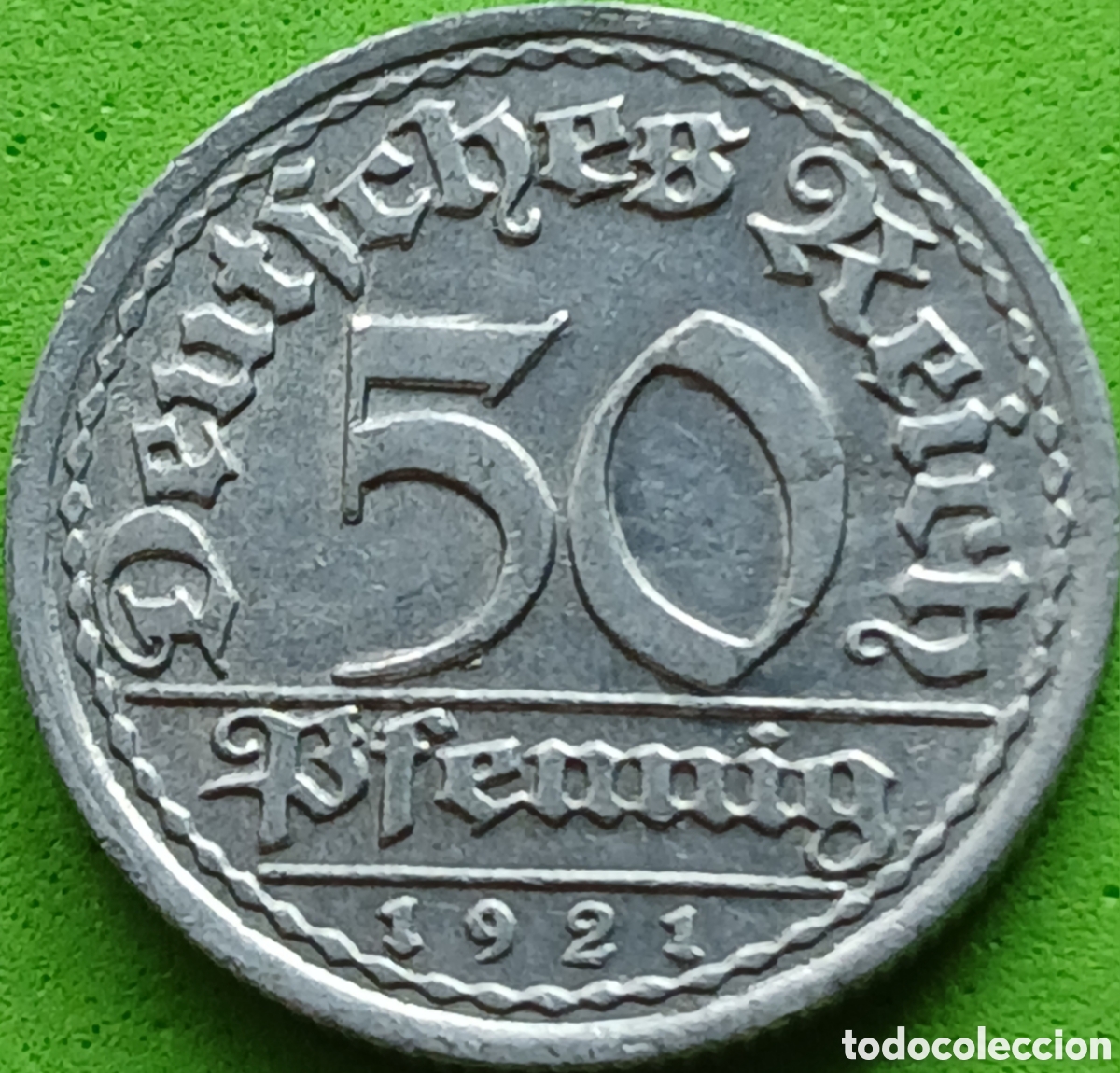 Monedas antiguas de Europa: Alemania Rep&uacute;blica de Weimar 50 pfennig 1921 F km#27