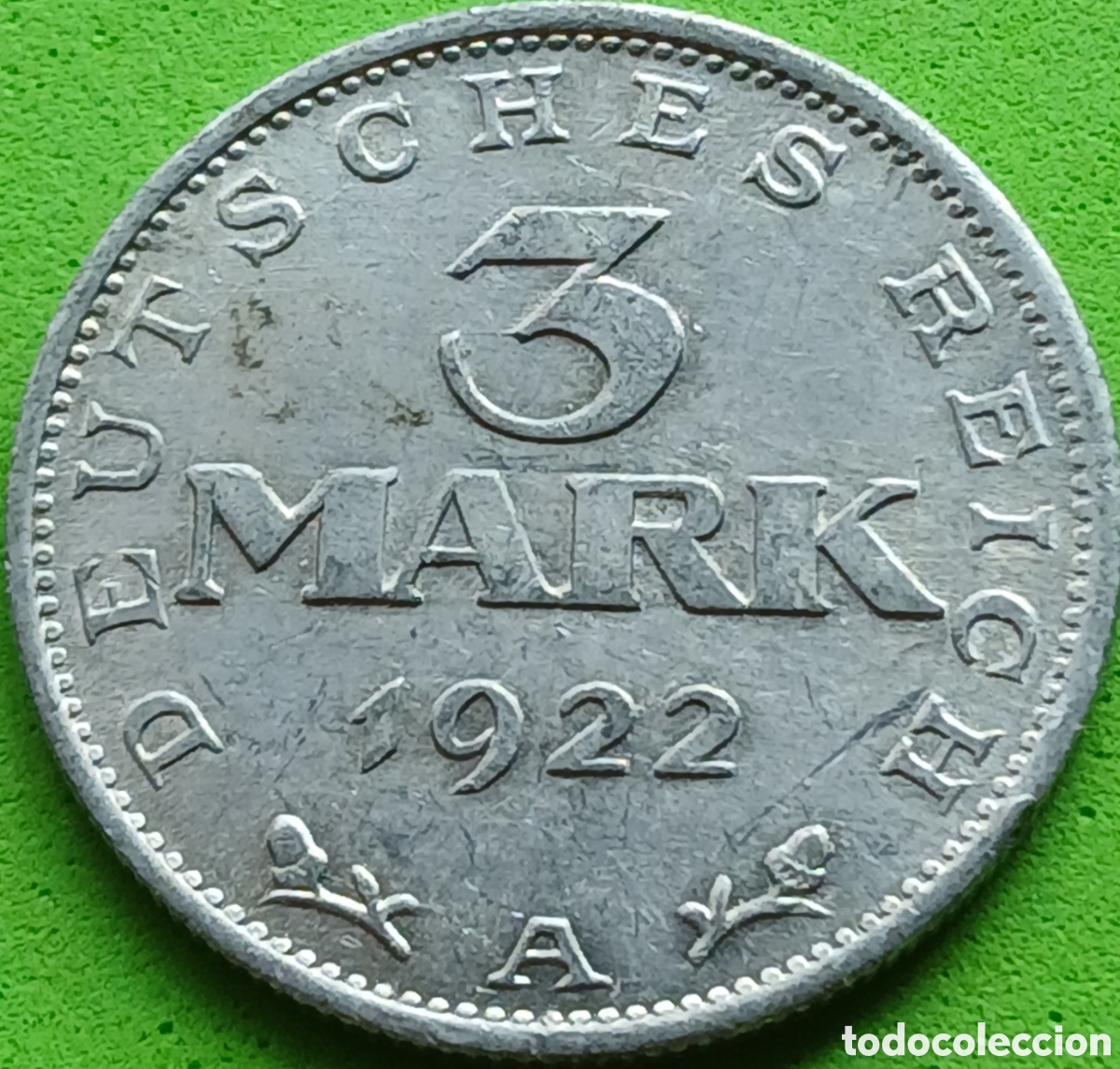 Monedas antiguas de Europa: Alemania Rep&uacute;blica de Weimar 3 marcos 1922 A km#28