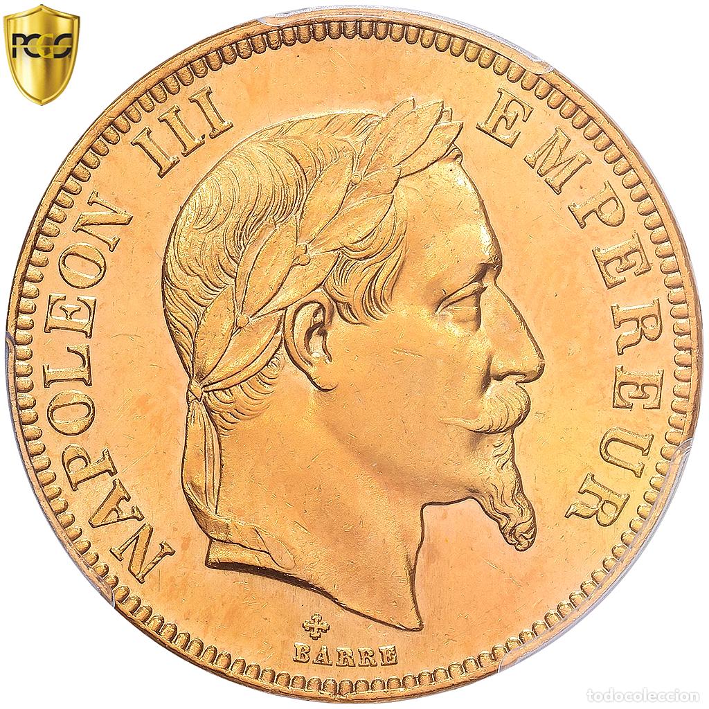 Monedas antiguas de Europa: [#1121673] Francia, Napoleon III, 100 Francs, 1866, Strasbourg, Oro, PCGS, MS63