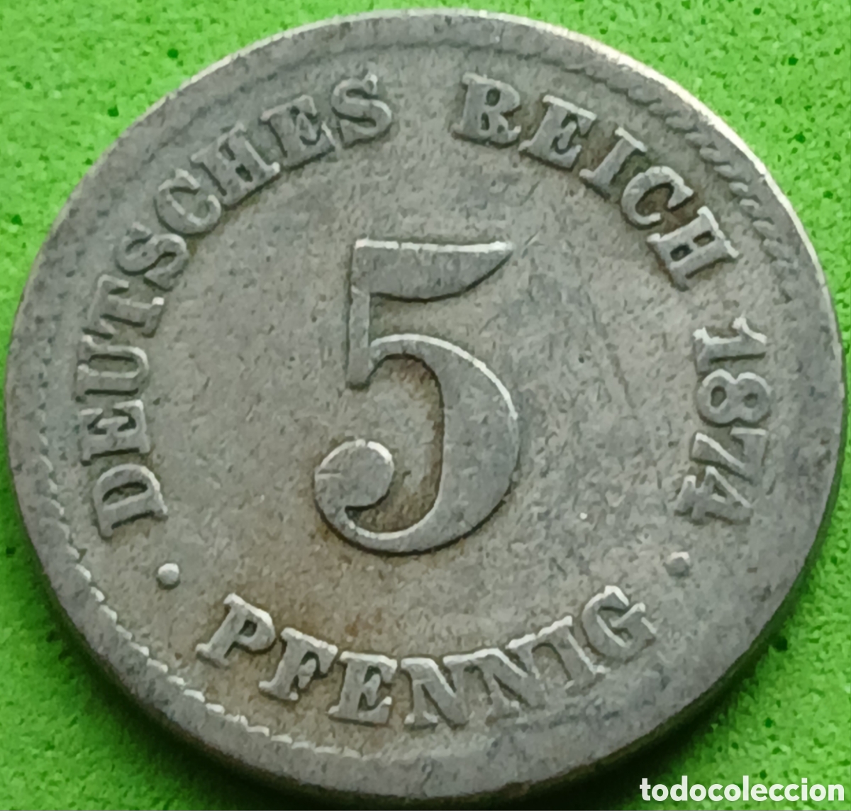 Monedas antiguas de Europa: Alemania Imperio 5 pfennig 1874 F km#3 poco com&uacute;n