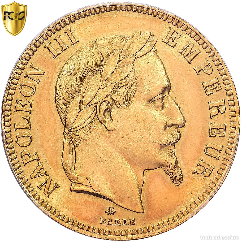 Monedas antiguas de Europa: [#1121668] Francia, Napoleon III, 100 Francs, 1862, Paris, Oro, PCGS, MS62, Gadoury:1136