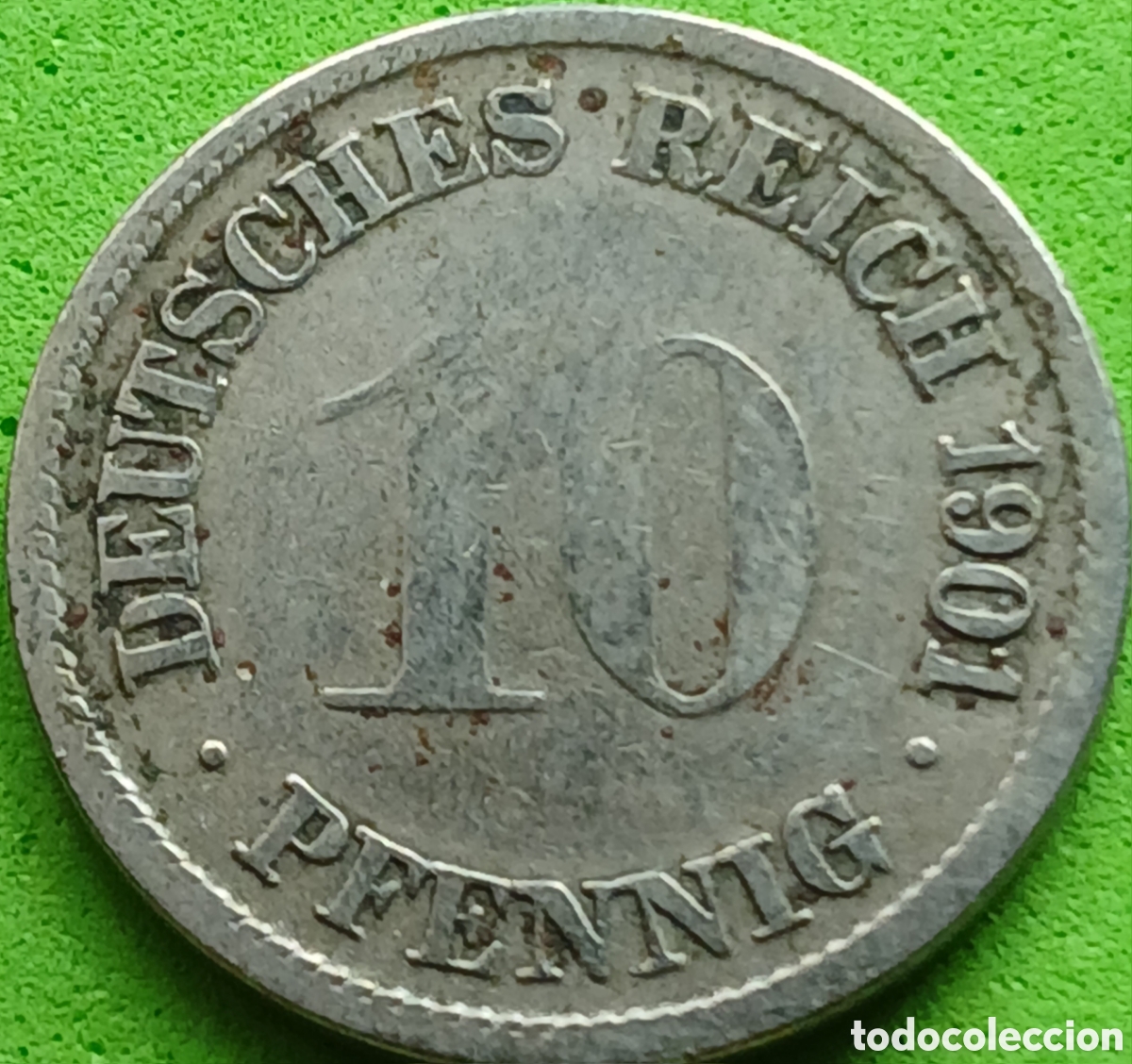 Monedas antiguas de Europa: Alemania Imperio 10 pfennig 1901 G km#12 poco com&uacute;n