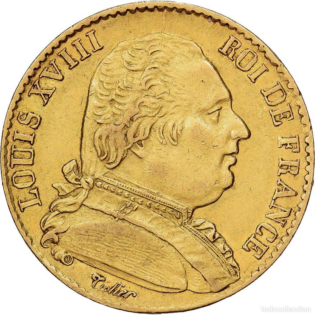 Monedas antiguas de Europa: [#1551116] Francia, Louis XVIII, 20 Francs, 1814, Lille, Oro, MBC+, Gadoury:1026, KM:706.6