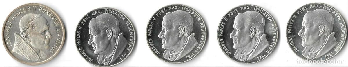 Monedas antiguas de Europa: Legado de Fe y Paz: Lote de 5 Piezas Conmemorativas de San Juan Pablo II