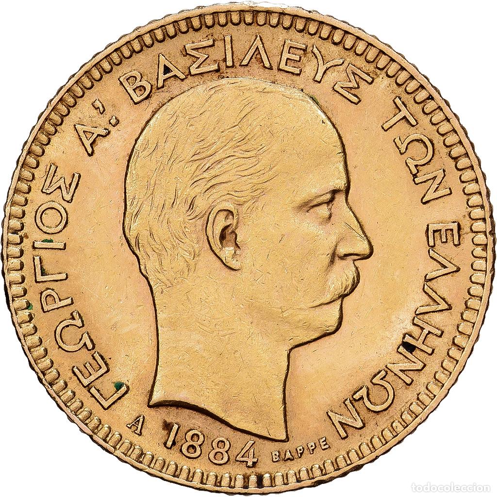 Monedas antiguas de Europa: [#1121621] Grecia, George I, 20 Drachmai, 1884, Paris, Oro, MBC+, KM:56