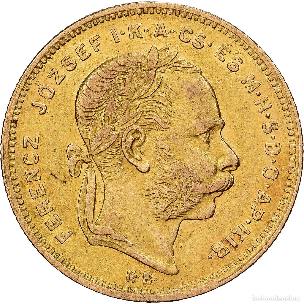Monedas antiguas de Europa: [#1121598] Hungr&iacute;a, 8 Forint 20 Francs, Franz Joseph I, 1876, Oro, EBC, KM:455.1