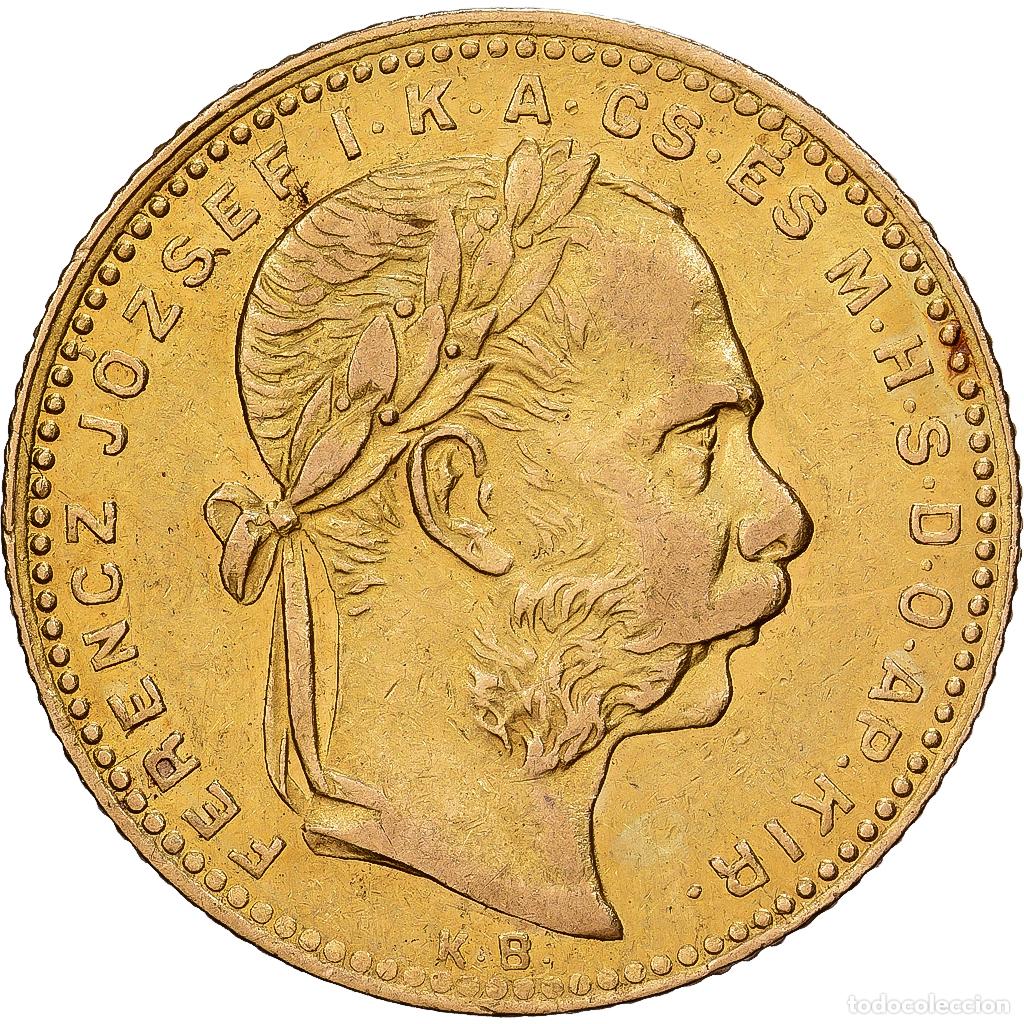 Monedas antiguas de Europa: [#1121600] Hungr&iacute;a, 8 Forint 20 Francs, Franz Joseph I, 1880, Oro, EBC, KM:455.1