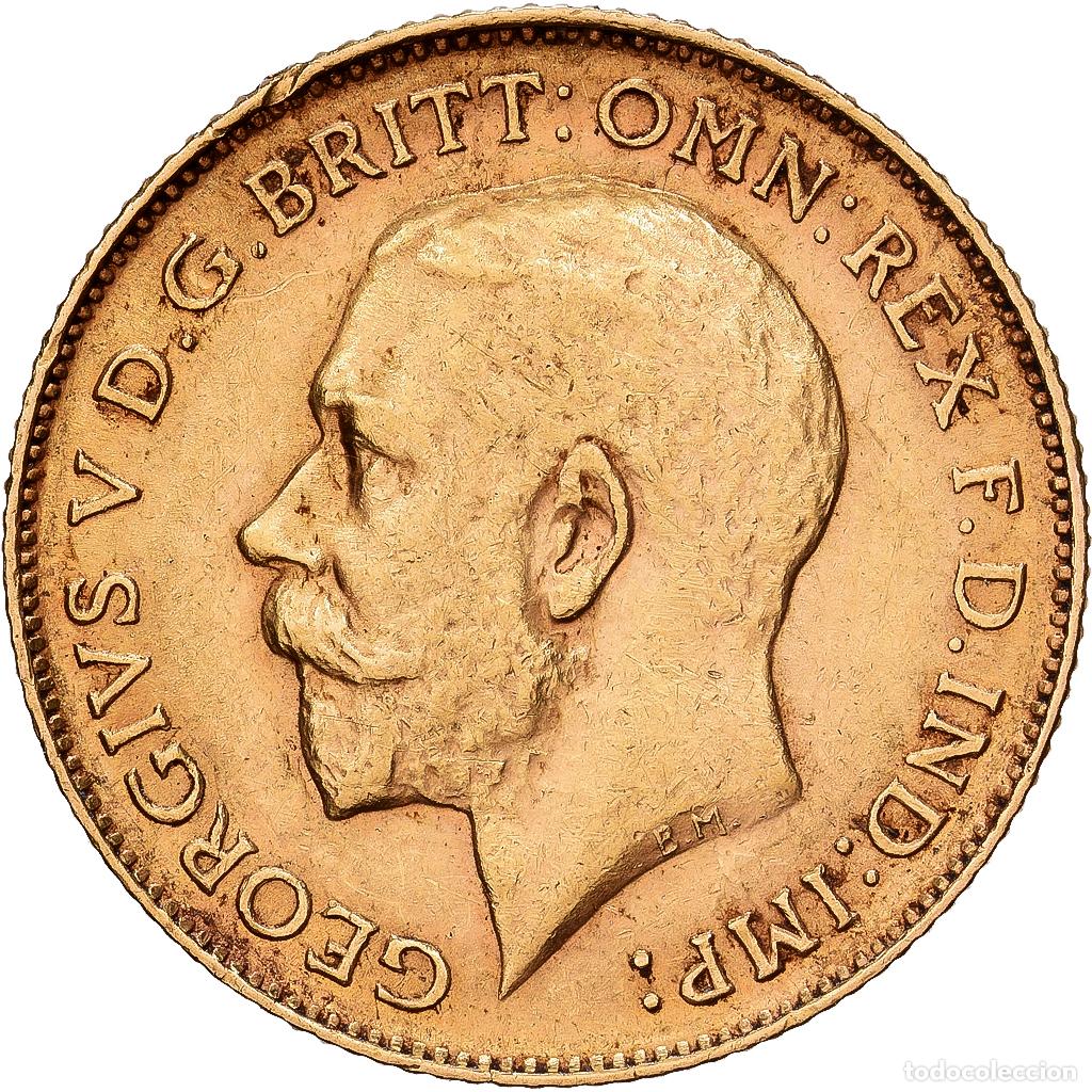 Old Coins of Europe: [#1551178] Gran Breta&ntilde;a, George V, 1/2 Sovereign, 1913, Oro, MBC+, KM:819