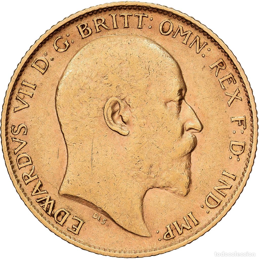 Monedas antiguas de Europa: [#1551176] Gran Breta&ntilde;a, Edward VII, 1/2 Sovereign, 1906, Oro, MBC, KM:804
