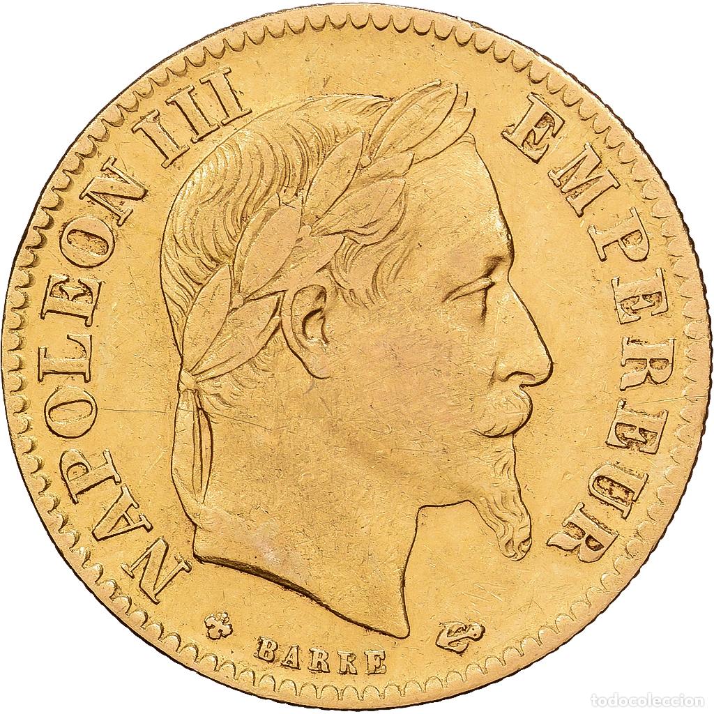 Monedas antiguas de Europa: [#1551139] Francia, Napoleon III, 10 Francs, 1865, Strasbourg, Oro, BC+, Gadoury:1015