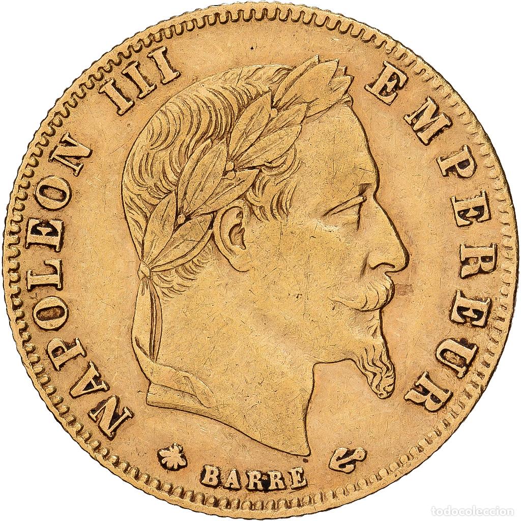 Monedas antiguas de Europa: [#1551145] Francia, Napoleon III, 5 Francs, 1868, Paris, Oro, MBC, Gadoury:1002, KM:803.1