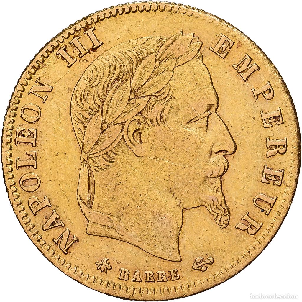 Monedas antiguas de Europa: [#1551144] Francia, Napoleon III, 5 Francs, 1866, Paris, Oro, MBC, Gadoury:1002, KM:803.1
