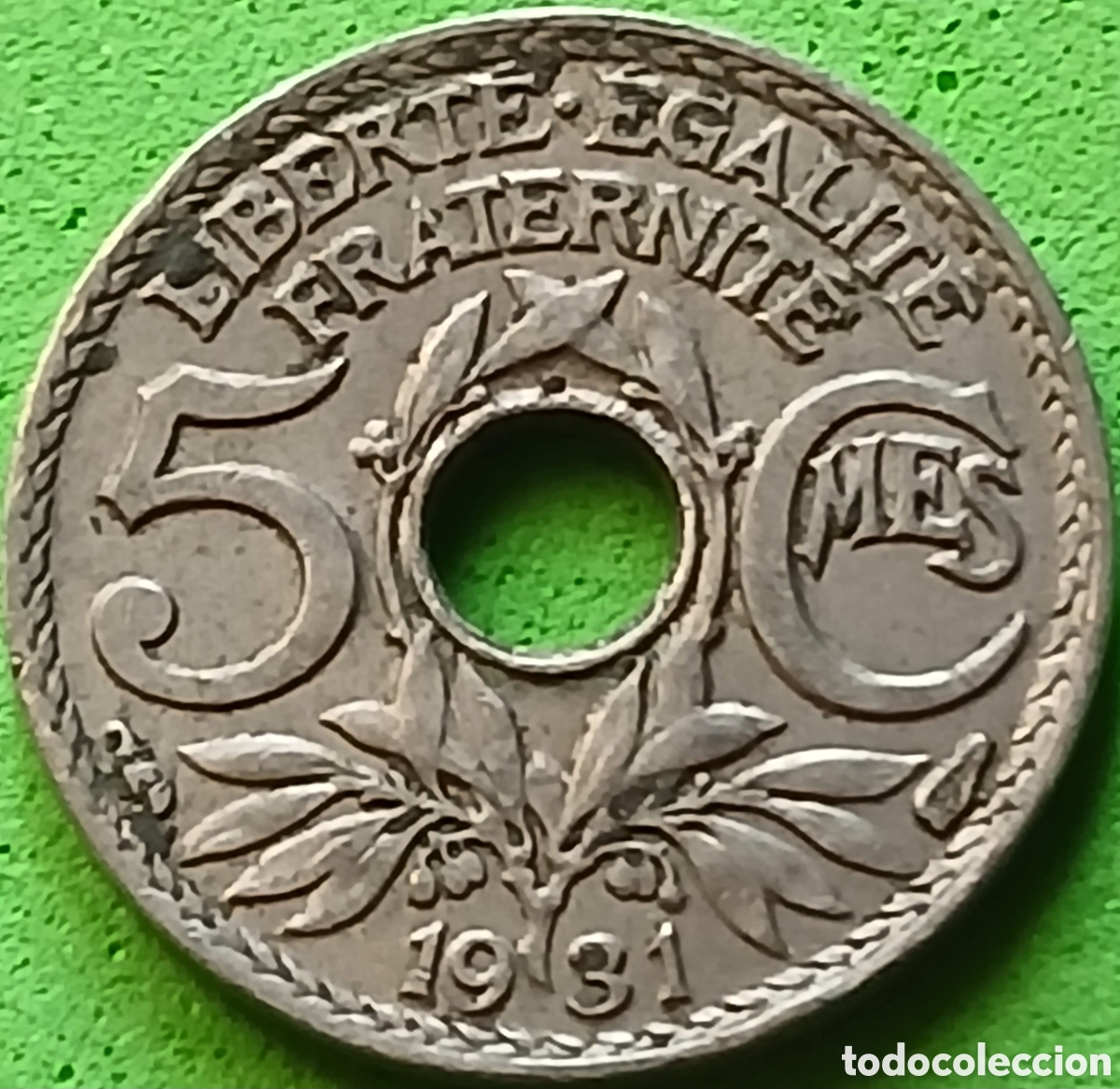 Monedas antiguas de Europa: Francia 5 c&eacute;ntimos 1931 km#875