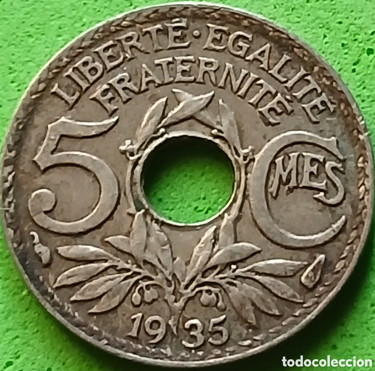 Monedas antiguas de Europa: Francia 5 c&eacute;ntimos 1935 km#875