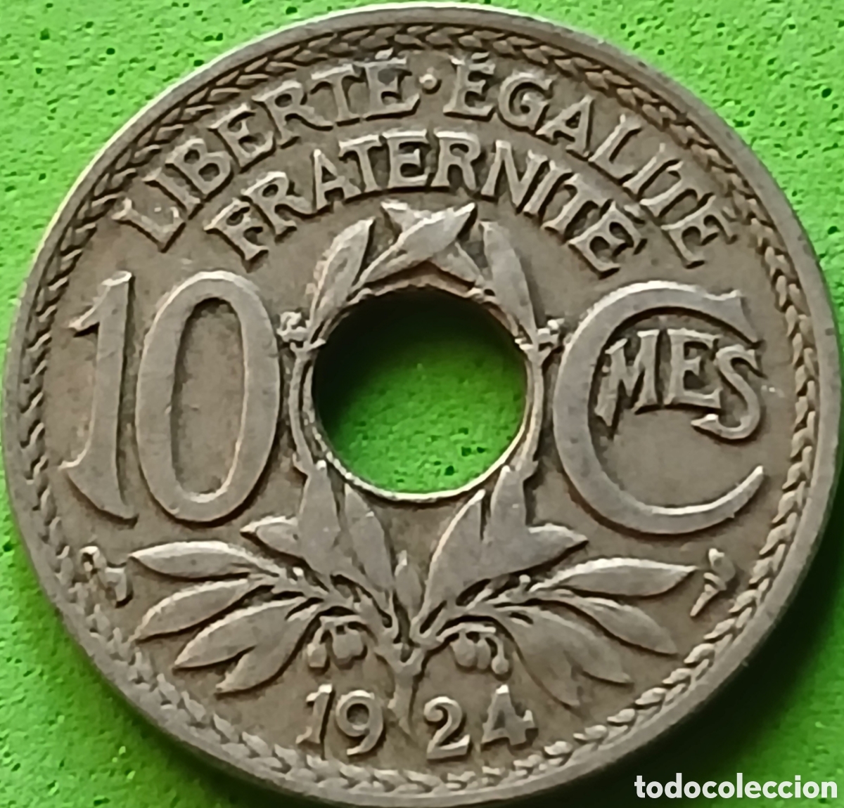 Monedas antiguas de Europa: Francia 10 c&eacute;ntimos 1924 km#866a ceca Par&iacute;s