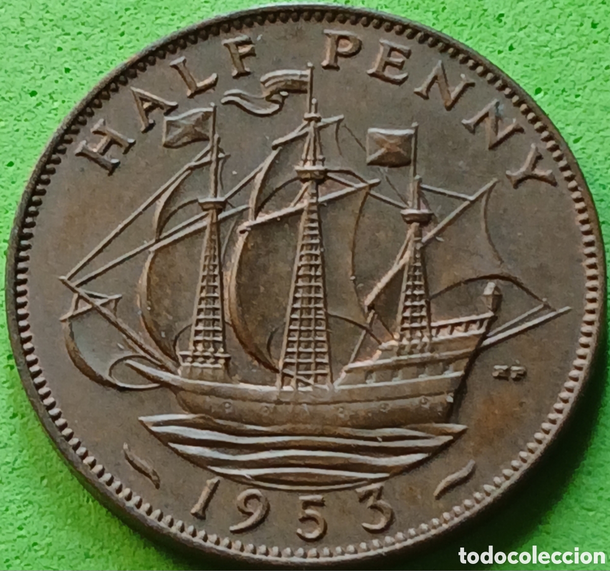 Monedas antiguas de Europa: Reino Unido half penny 1953 km#882