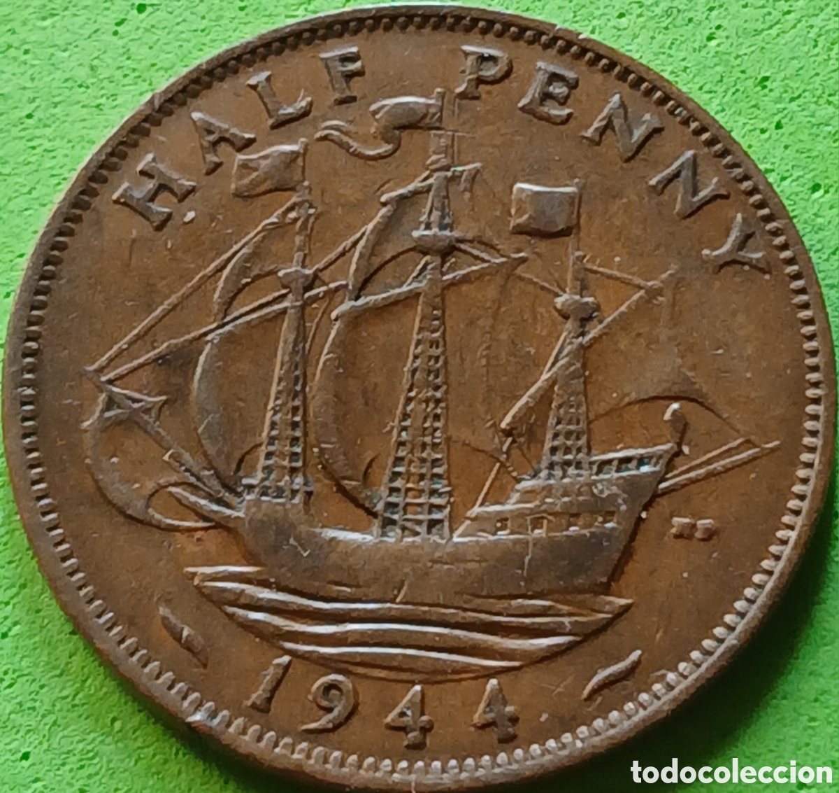 Monedas antiguas de Europa: Reino Unido half penny 1944 km#844