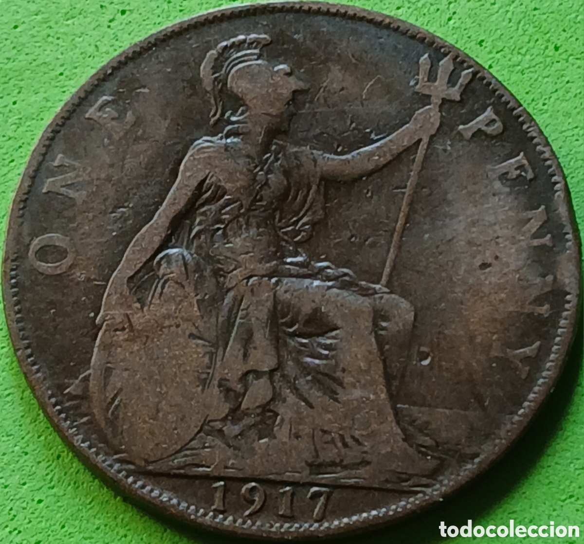 Alte M&uuml;nzen aus Europa: Reino Unido one penny 1917 km#810