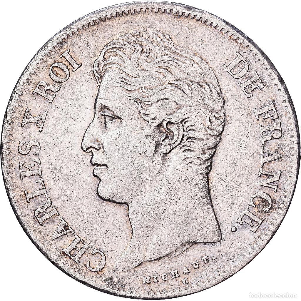 Monedas antiguas de Europa: [#1551034] Francia, Charles X, 5 Francs, 1828, Lille, Plata, MBC, Gadoury:644, KM:728.13