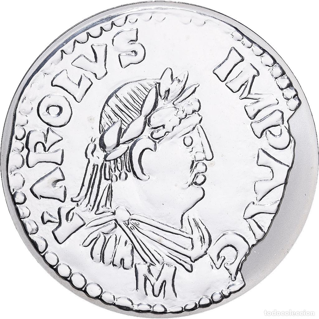 Monedas antiguas de Europa: [#1121649] Francia, 10 Francs, Pi&egrave;ce d'Histoire Charlemagne, 2000, Paris, Plata, FDC