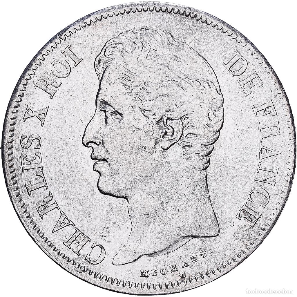Monedas antiguas de Europa: [#1551008] Francia, Charles X, 5 Francs, 1828, Rouen, Plata, MBC, Gadoury:644, KM:728.2