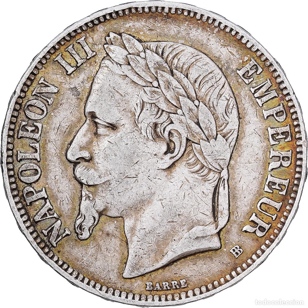 Monedas antiguas de Europa: [#1551267] Francia, Napoleon III, 5 Francs, 1870, Strasbourg, Plata, MBC, Gadoury:739
