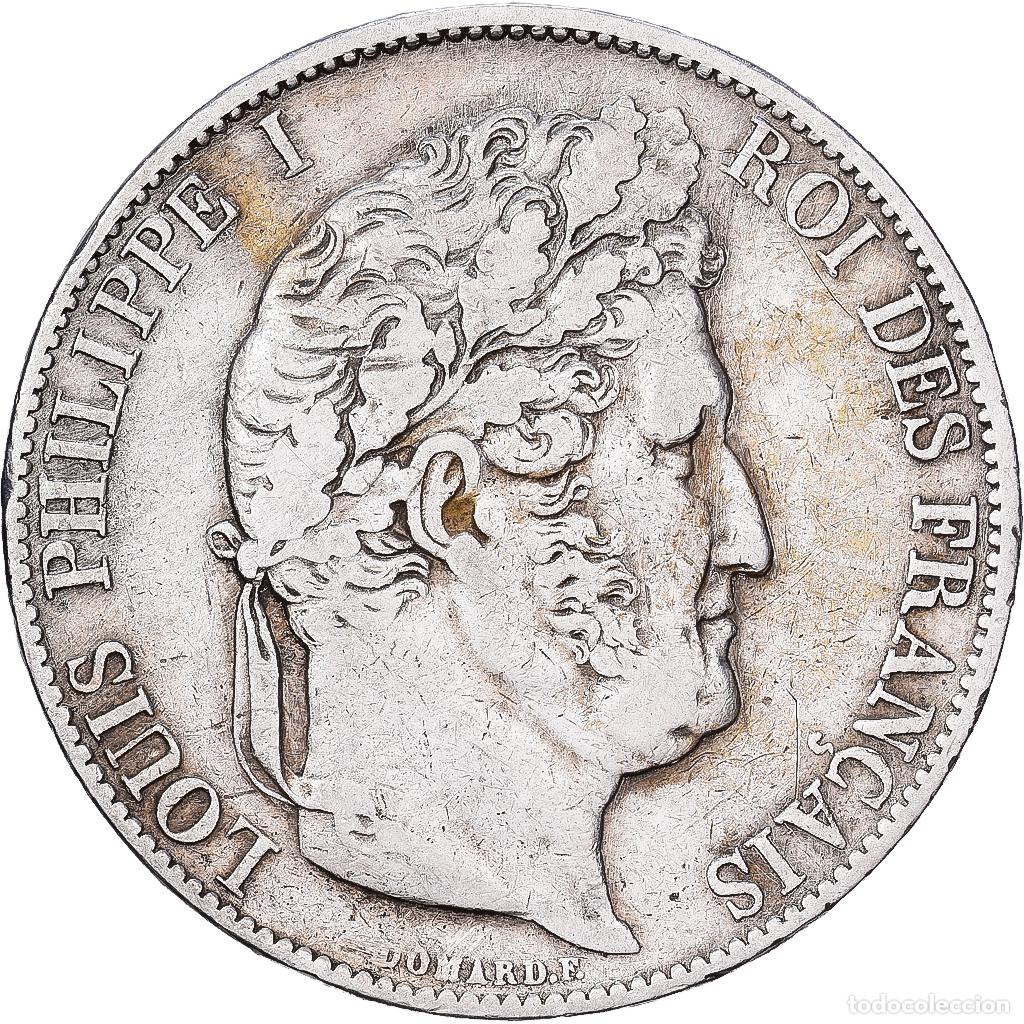 Monedas antiguas de Europa: [#1550969] Francia, Louis Philippe I, 5 Francs, 1845, Lille, Plata, MBC, Gadoury:678a