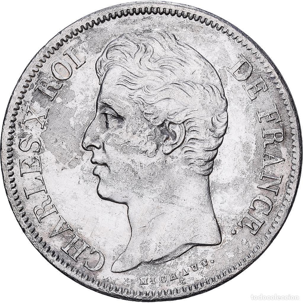 Monedas antiguas de Europa: [#1550999] Francia, Charles X, 5 Francs, 1829, Paris, Plata, BC+, Gadoury:644, KM:728.1