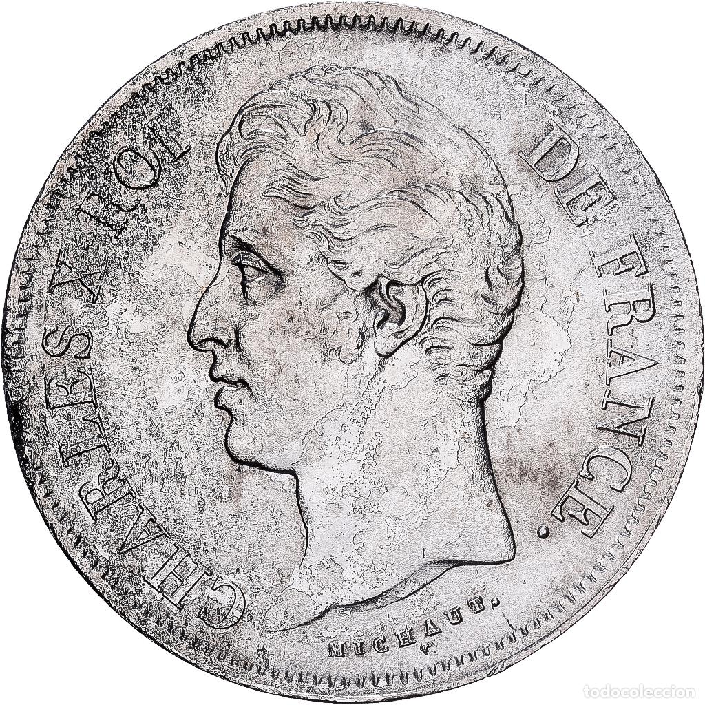Monedas antiguas de Europa: [#1551013] Francia, Charles X, 5 Francs, 1830, Rouen, Plata, BC+, Gadoury:644, KM:728.2