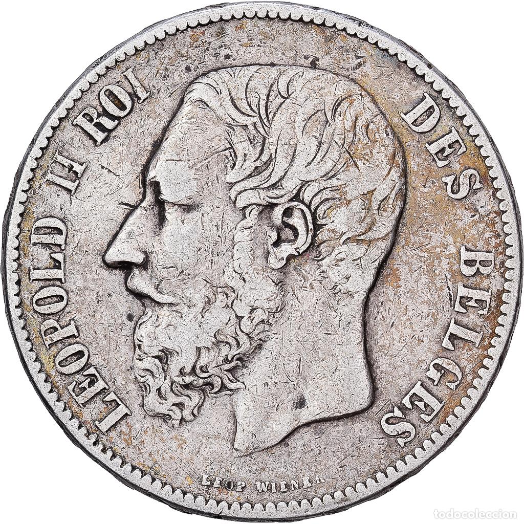 Monedas antiguas de Europa: [#1550961] B&eacute;lgica, Leopold II, 5 Francs, 5 Frank, 1876, Brussels, Plata, BC+, KM:24