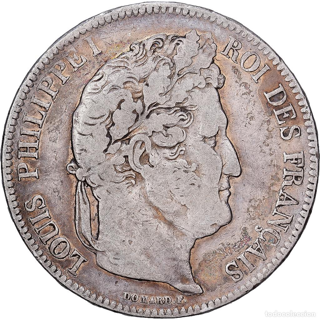 Monedas antiguas de Europa: [#1550968] Francia, Louis Philippe I, 5 Francs, 1842, Strasbourg, Plata, BC+, Gadoury:678