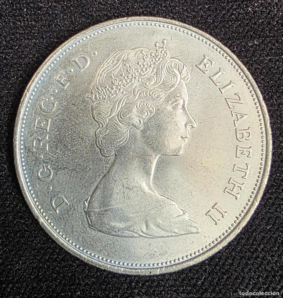Monedas antiguas de Europa: Moneda Conmemorativa Reino Unido Crown 1980 &ndash; 80&ordm; Cumplea&ntilde;os de la Reina Madre &ndash; Elizabeth The Queen